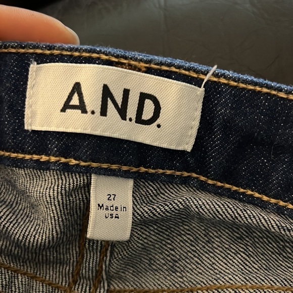 A.N.D. A New Denim blue ripped rolled skinny jeans pants trousers size 27 - Picture 7 of 10